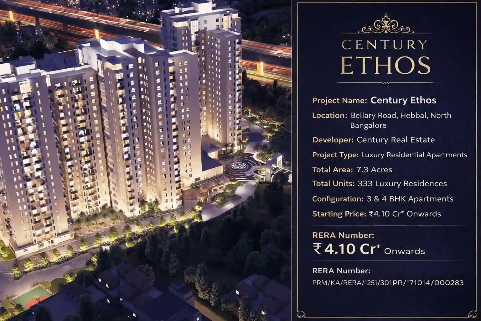 Century Ethos Hebbal Luxury Apartments Banner